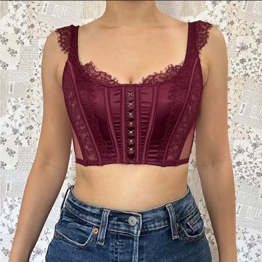 NEW Victoria Secret burgundy corset top